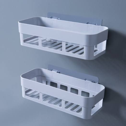 hk appliance 2 PCS Wall Shelves Kitchen Bathroom Shelf Self-Adhesive Sticker Hook Plastic Wall Shelf-picture-16