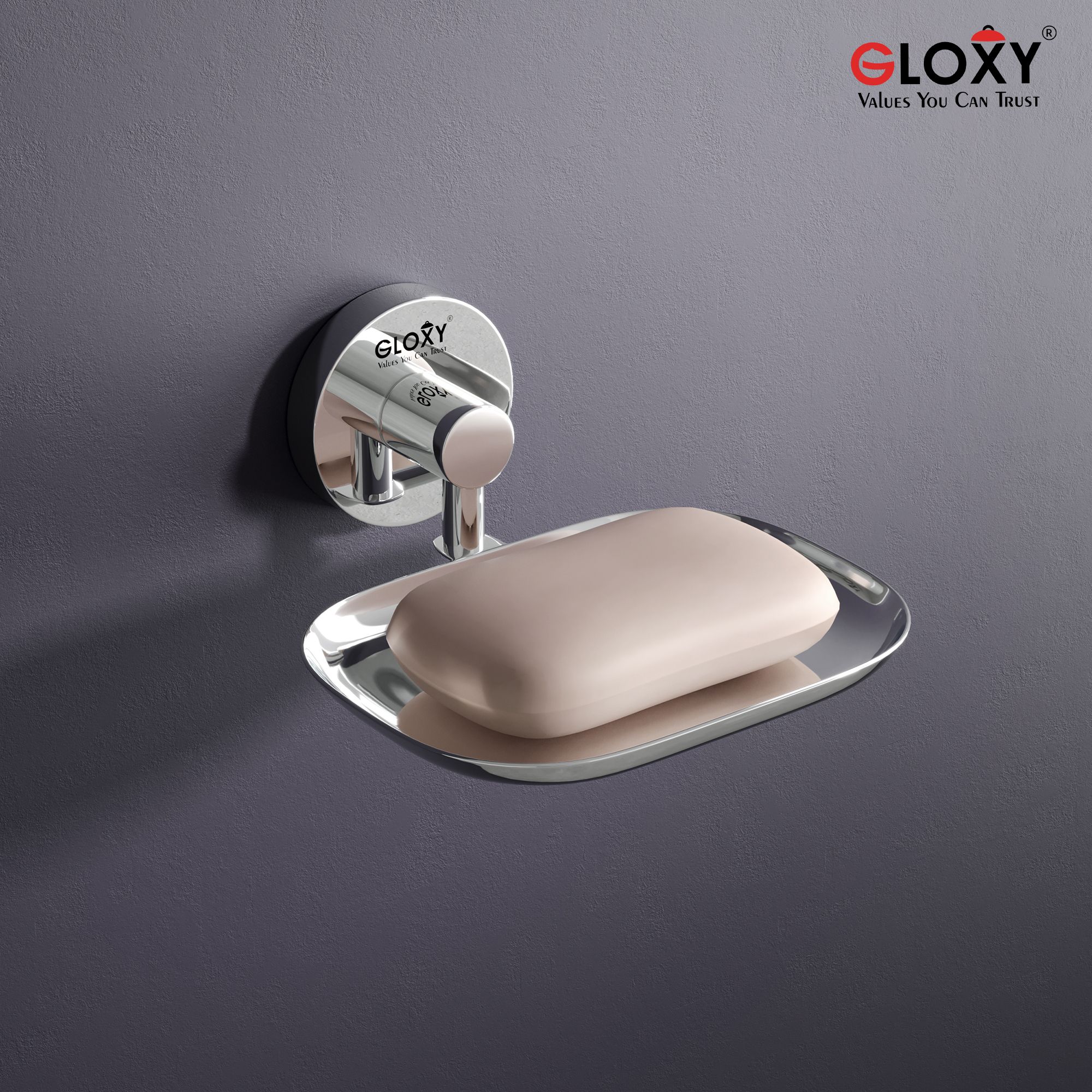 gloxy Soap Dish Holder | Self-Adhesive Wall Mounted Soap & Sponge Holder Stainless Steel Toilet Paper Holder-picture-37