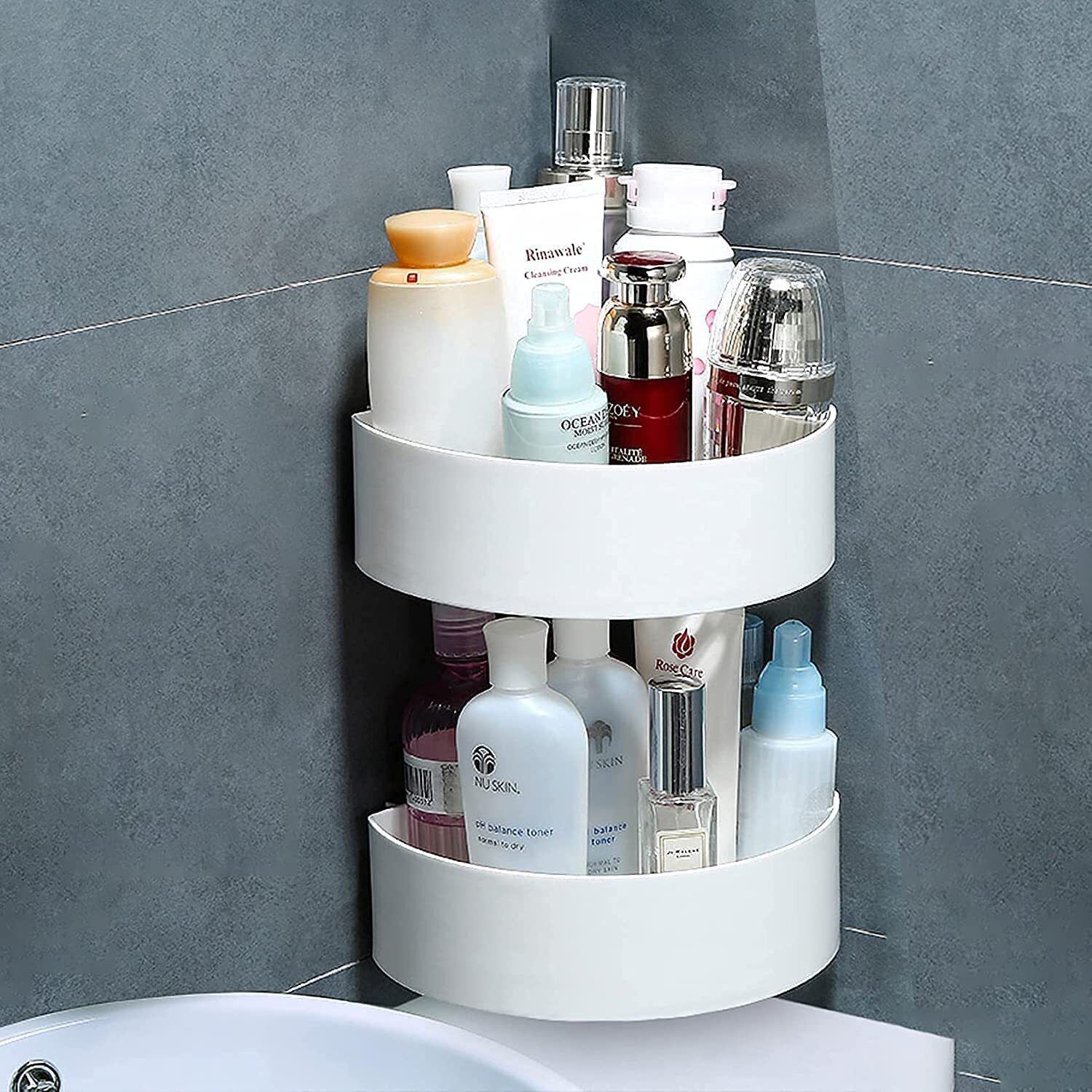 Multipurpose Kitchen Bathroom Triangle Wall Plastic Corner Shelf Plastic Wall Shelf-image-10
