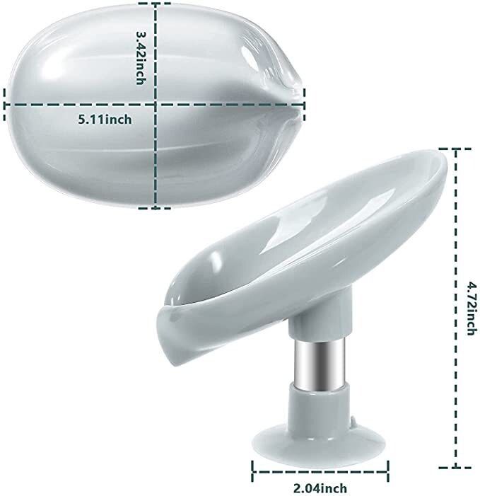 Pack of 1 Lotus Leaf Shaped Suction Cup Mounting Soap Dish X1.160 Plastic Wall Shelf-image-5
