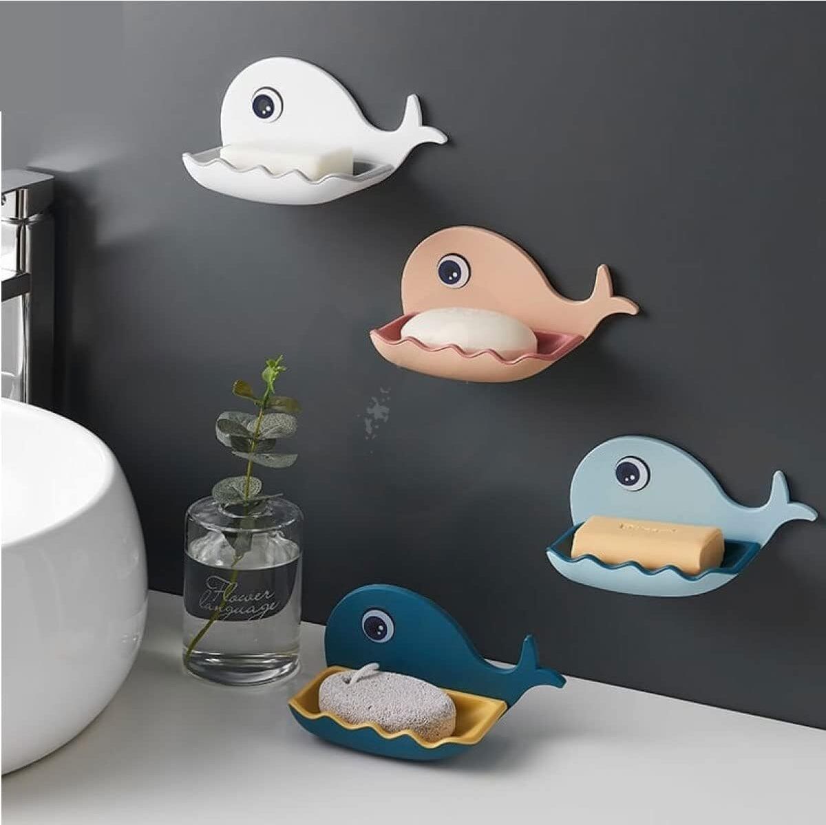 qxore 4 PC Non-Drill Magic Sticker Self Adhesive Soap Holder for Bathroom-picture-47