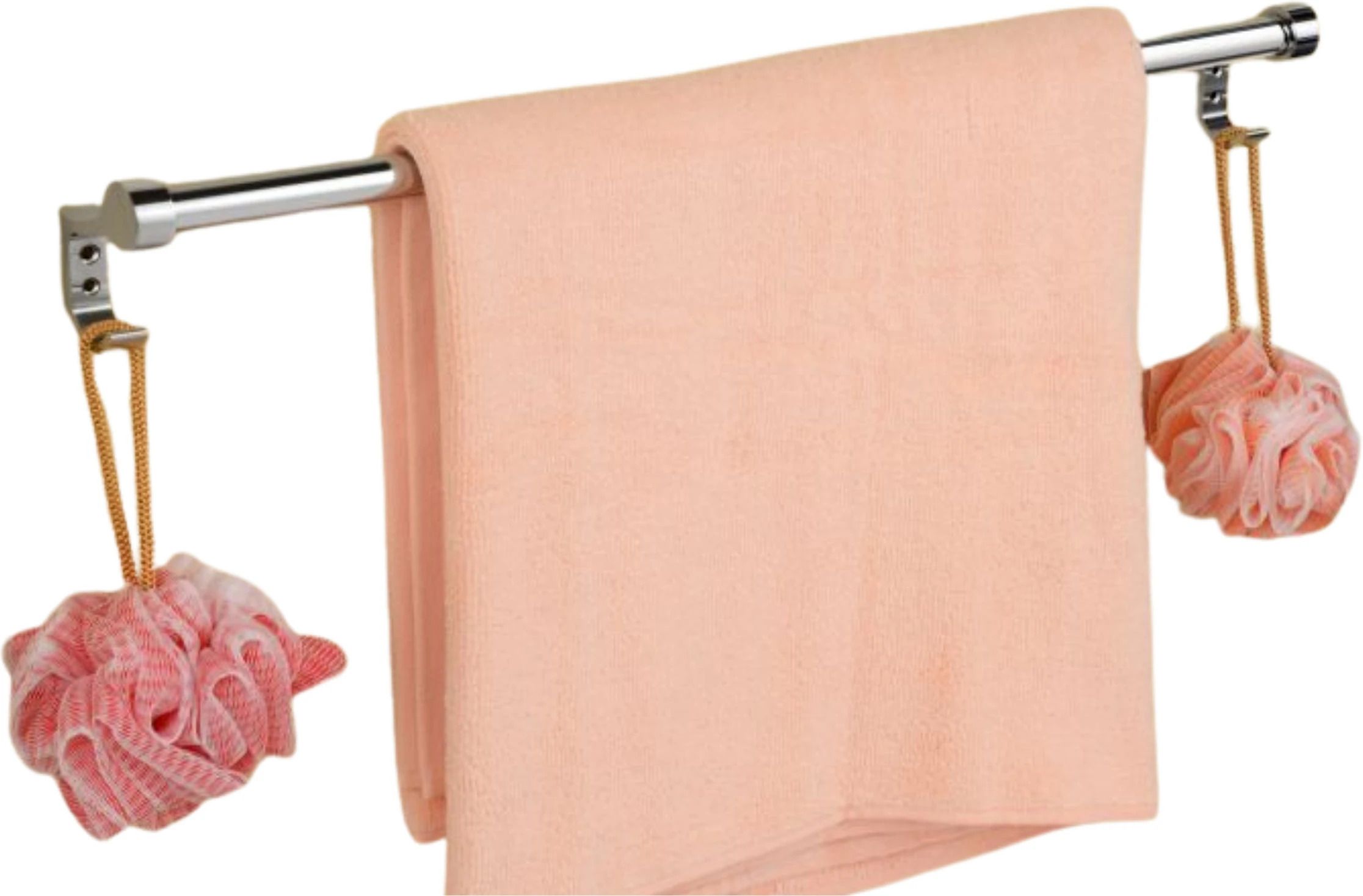 gloxy 24 Inch Stainless Steel Towel Rod with Dual Hooks | Wall Mounted Bathroom Bar Stainless Steel Toilet Paper Holder-picture-16