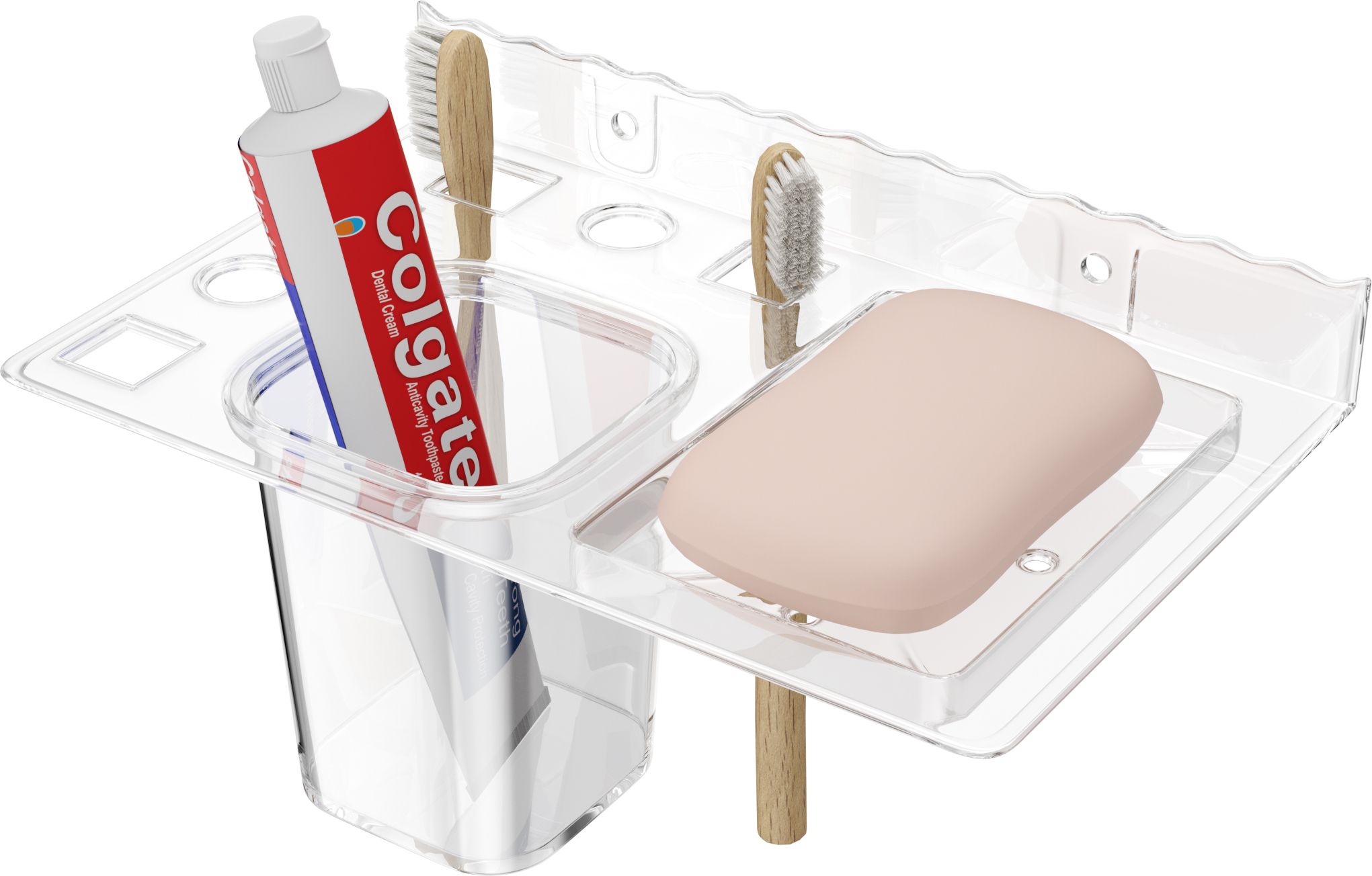 Wall Mount Toothbrush Holder & Soap Dish | Bathroom & Kitchen Storage Solution 8 inch 1 Bar Towel Rod-image-4