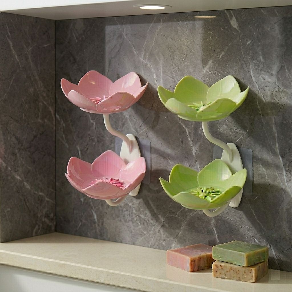 Stylish Lotus Soap Case – Wall Mounted Drainable Stand (Pack of 2)-image-25