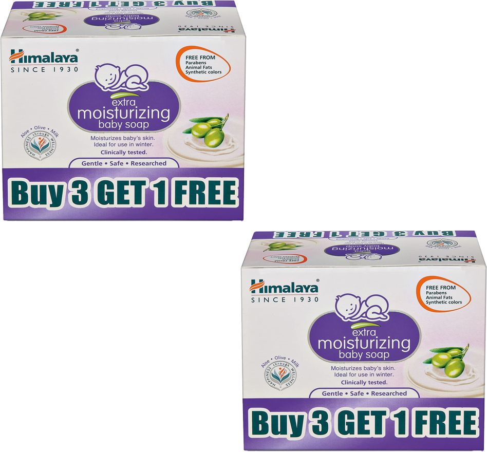 himalaya EX MOIS BABY SOAP 4X75G BUY 3 GET 1 FREE ( Pack of 2 )-picture-23