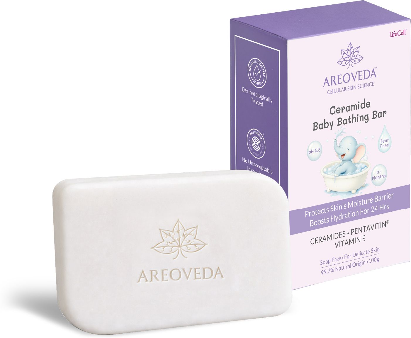 Ceramide Baby Bathing Bar | 24Hrs Hydration | Fights Germs | Lab Tested-image-41