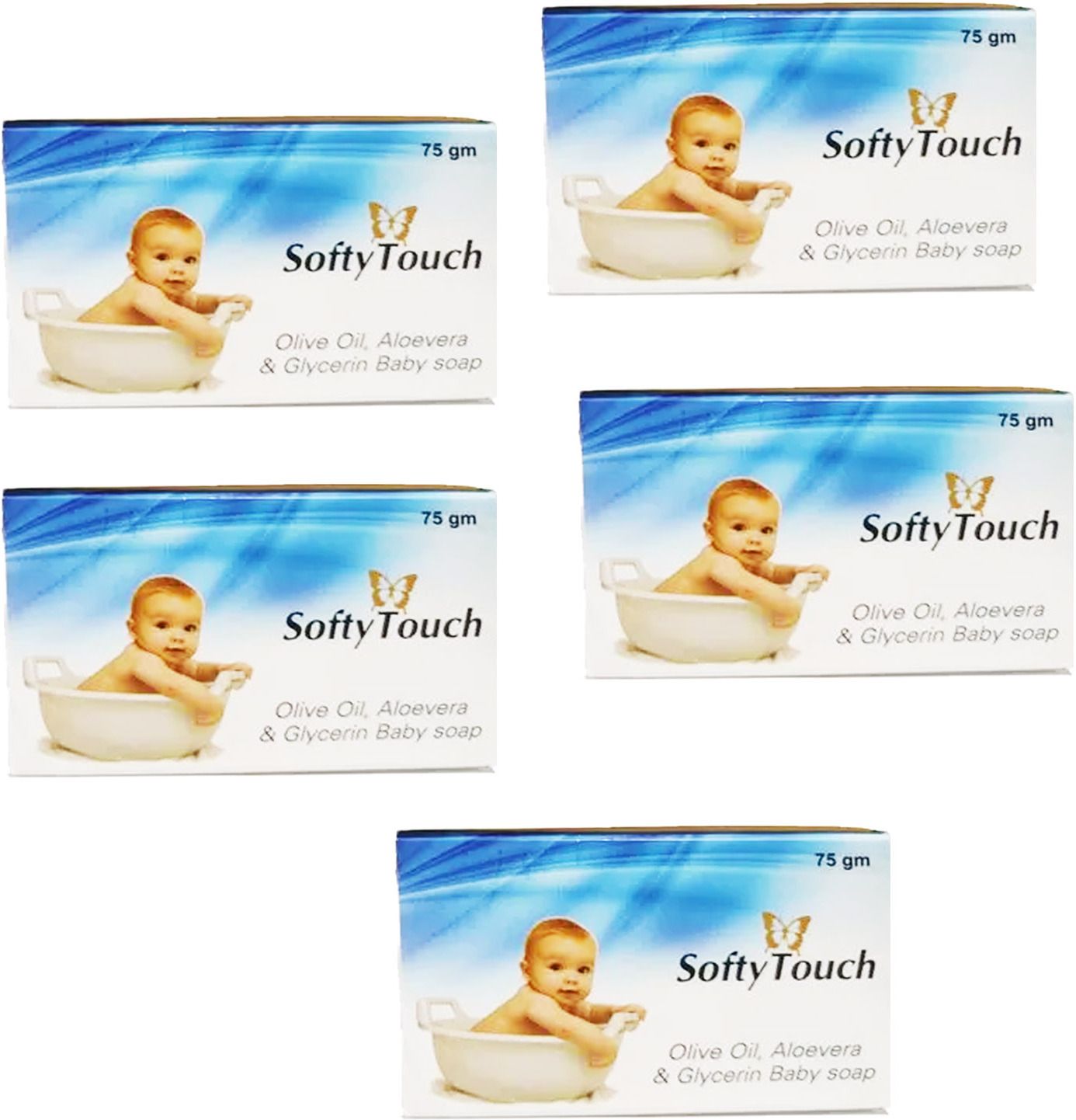 cosmora SOFTY TOUCH SOAP FOR BABY GENTLE SMOOTH & HEALTHY SKIN PACK OF - 75g x 5-picture-22