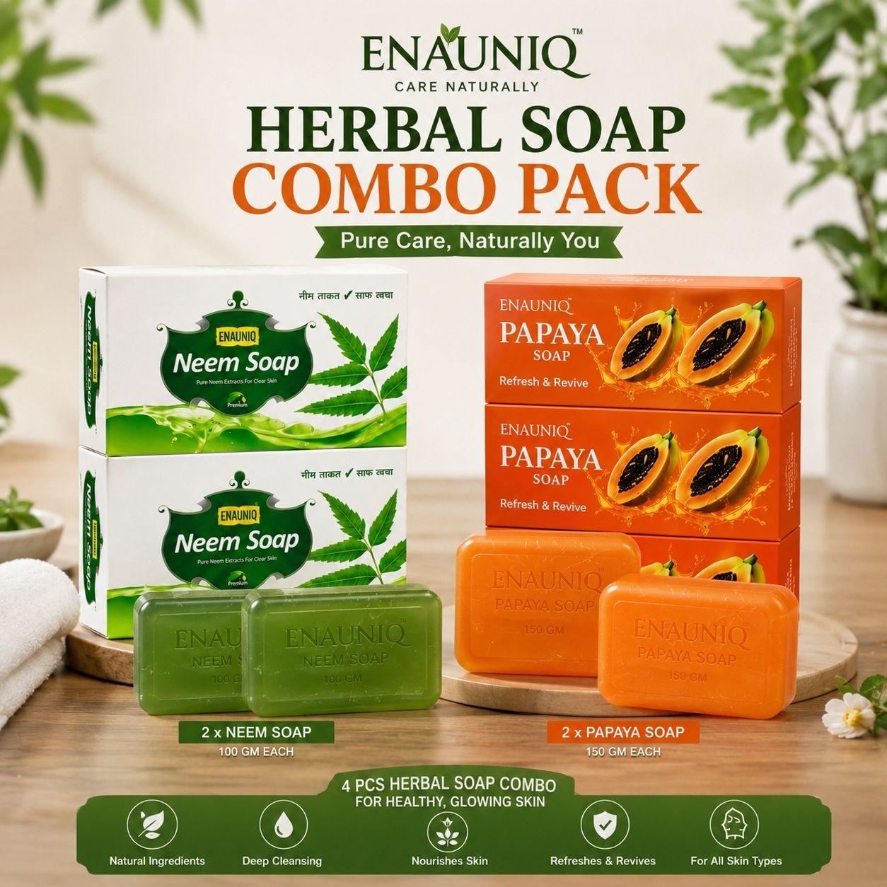 Papaya soap and name soap combo (150Gmx4)-image-42