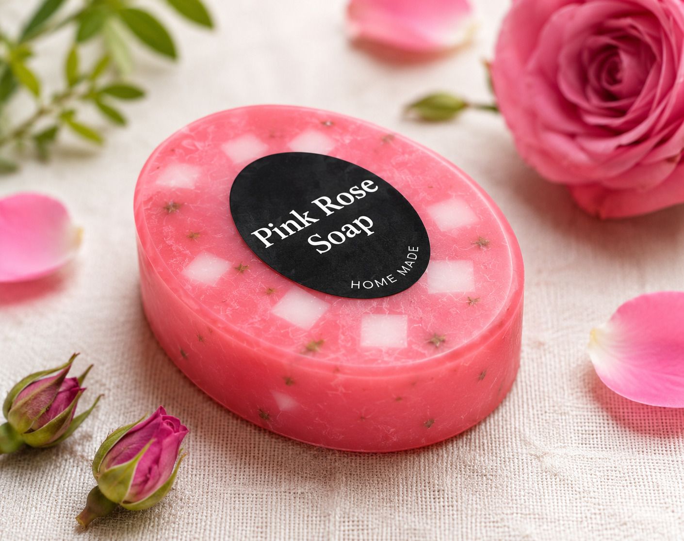 Ayura Fresh Pink Rose Handmade Bath Soap for Soft Glowing Skin Pack of 2-image-5