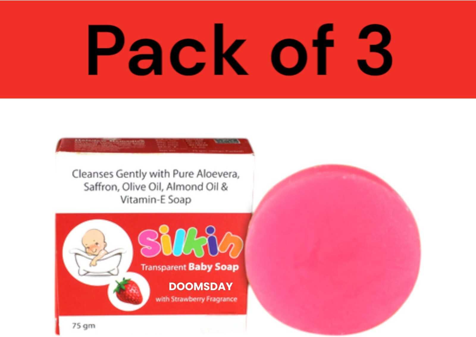 doomsday silkin baby soap transparent skin moisturising and clearing soap all skin type-picture-23