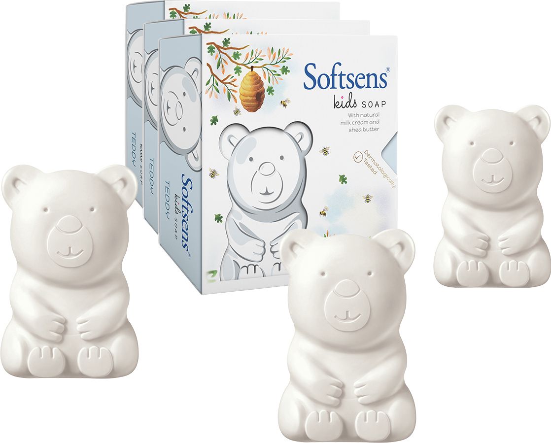 softsens Teddy Bear Kids Soap|Gentle & Nourishing with Shea Butter & Milk Cream-picture-11