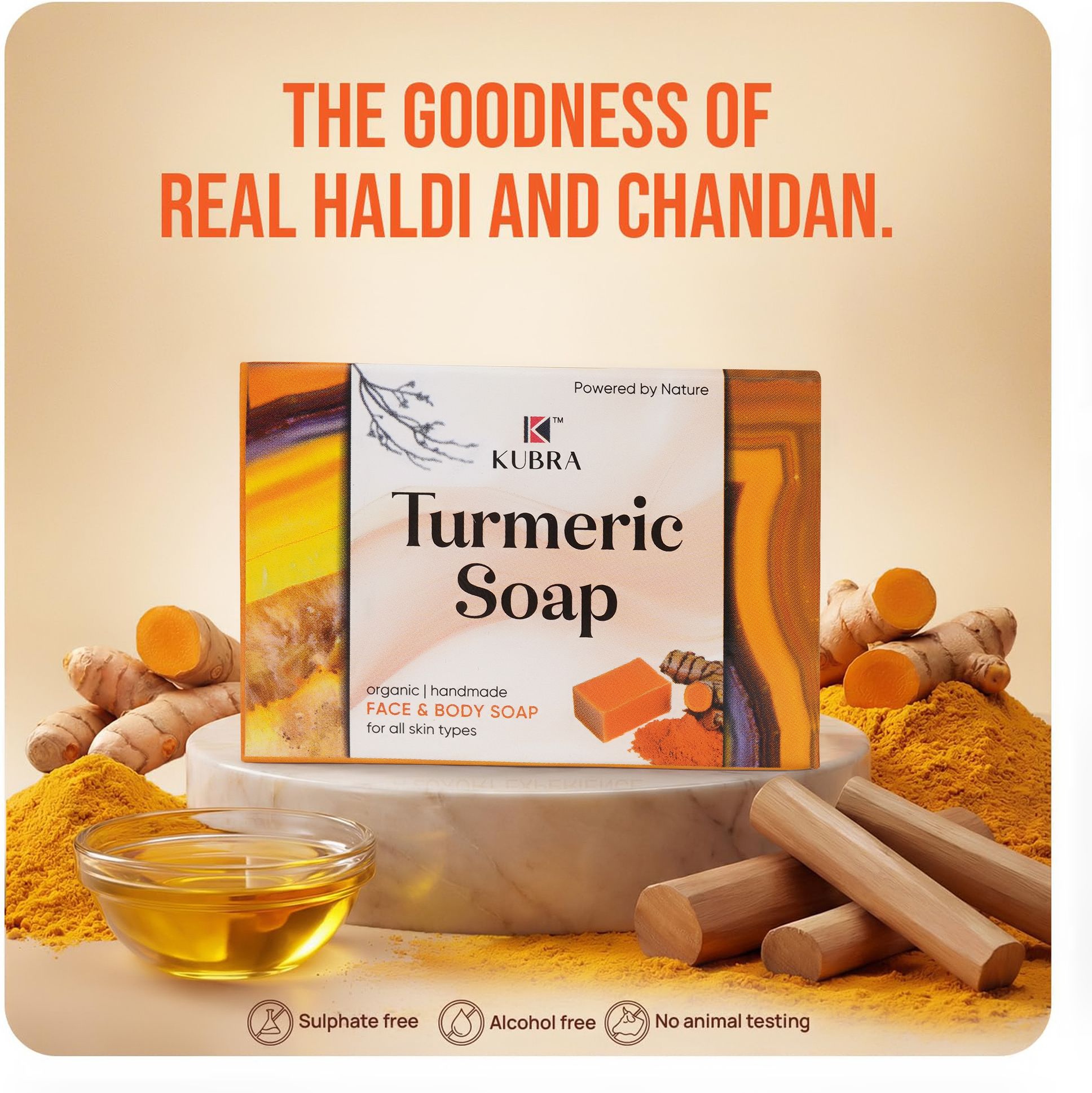 kubra Turmeric Soap Organic Handmade Face & Body Soap Natural Skin Cleansing Bar-picture-33