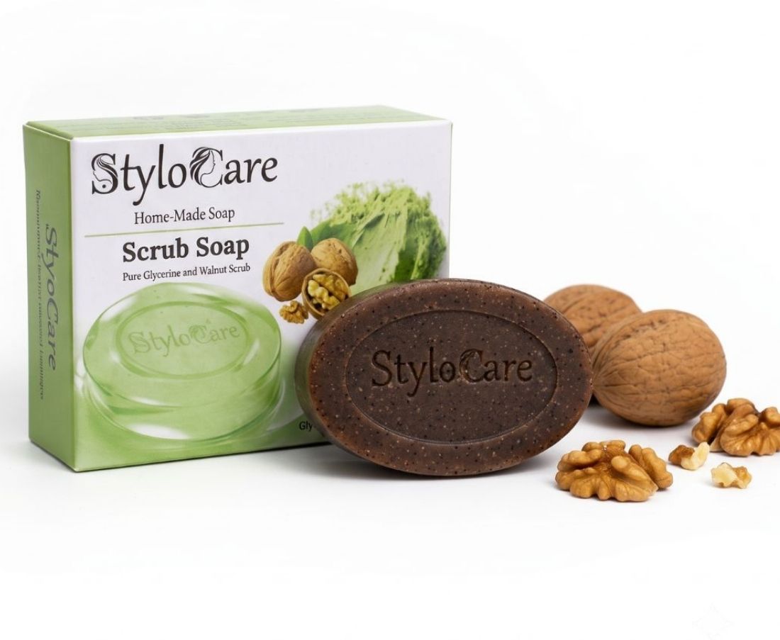 Walnut Scrub Soap with Pure Glycerine for Skin Cleansing-image-42