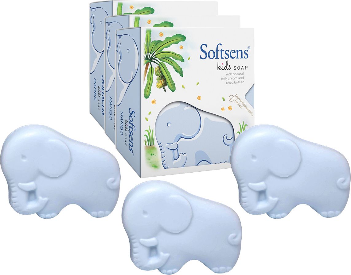 softsens Mambo the Elephant Kids Soap | Gentle & Nourishing with Shea Butter & Milk Cream-picture-11