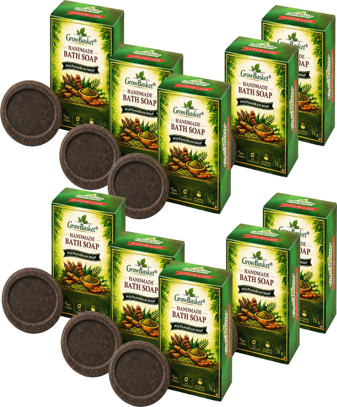 grow basket Natural Nalpamaram Handmade Soap Kerala Ayurvedic Bath Soap Daily Use-picture-22