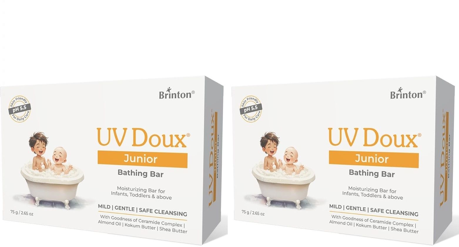UV Doux Junior Moisturizing Bathing Bar | Syndet Bar | 75g x 2-image-47