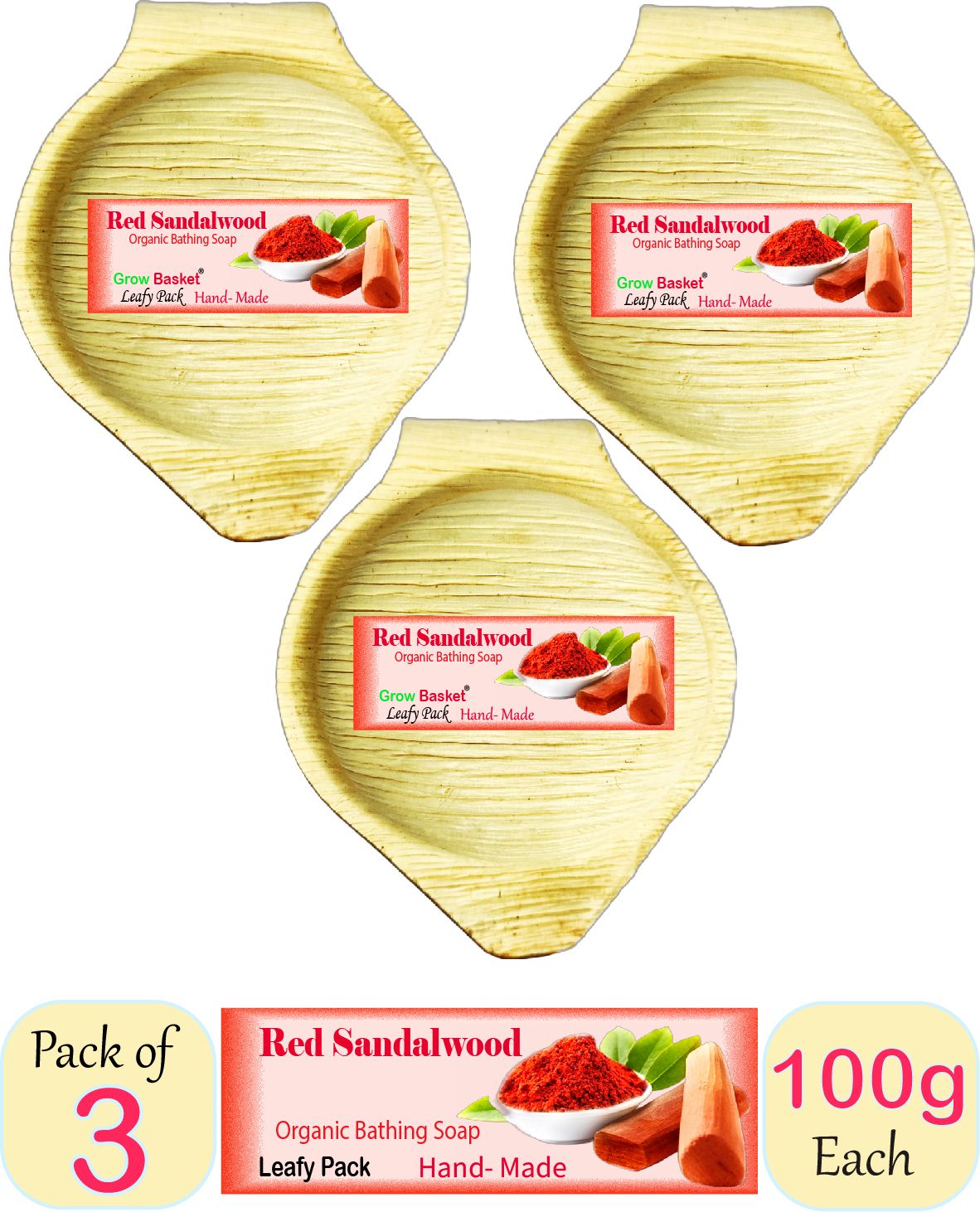 Herbal Red Sander Handmade Soap Skin Brightening - Ayurvedic Kerala Bathing Soap-image-37