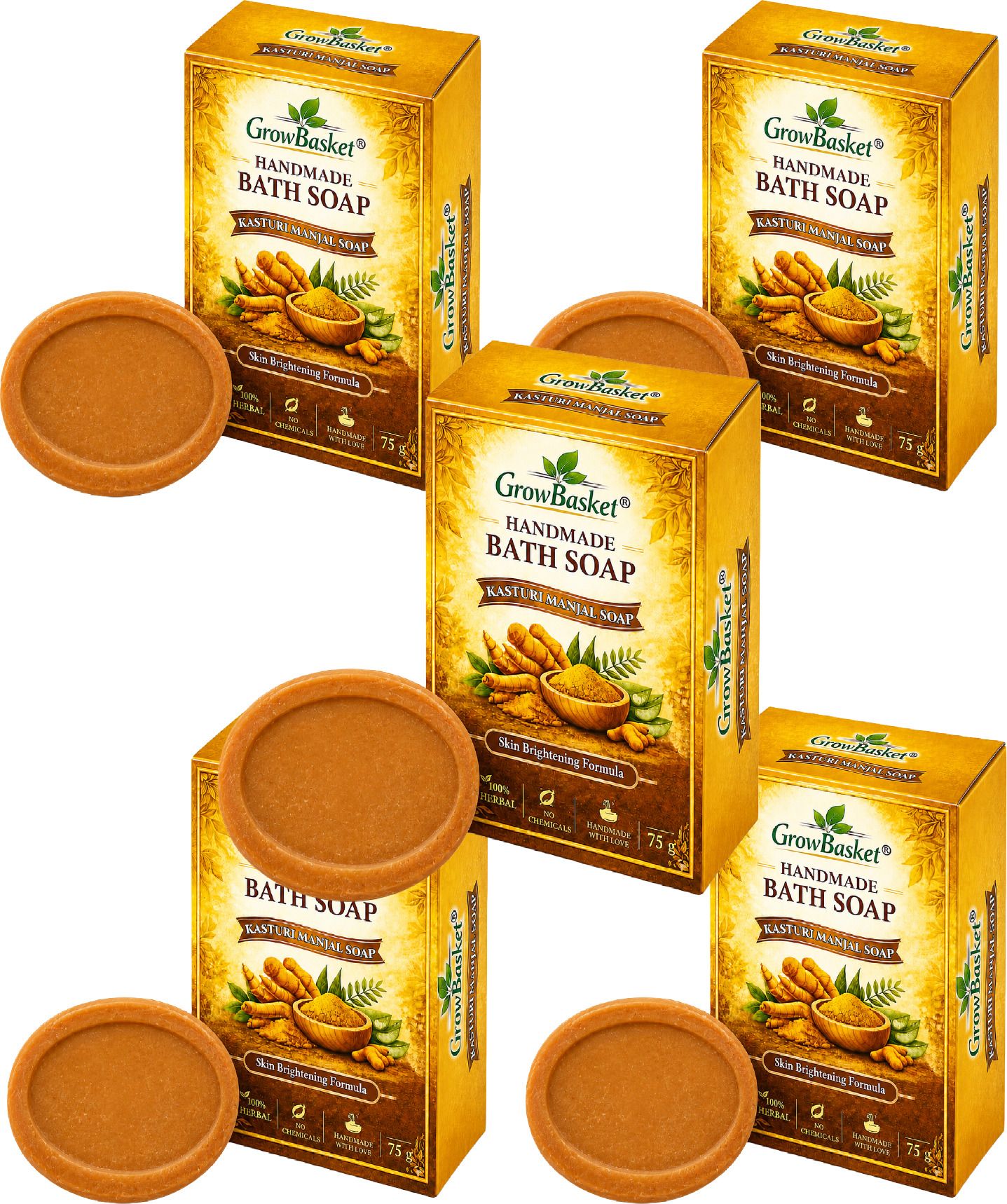 grow basket Natural Kasturi Manjal Soap for Skin Brightening Tan Removal and Oil Control-picture-45