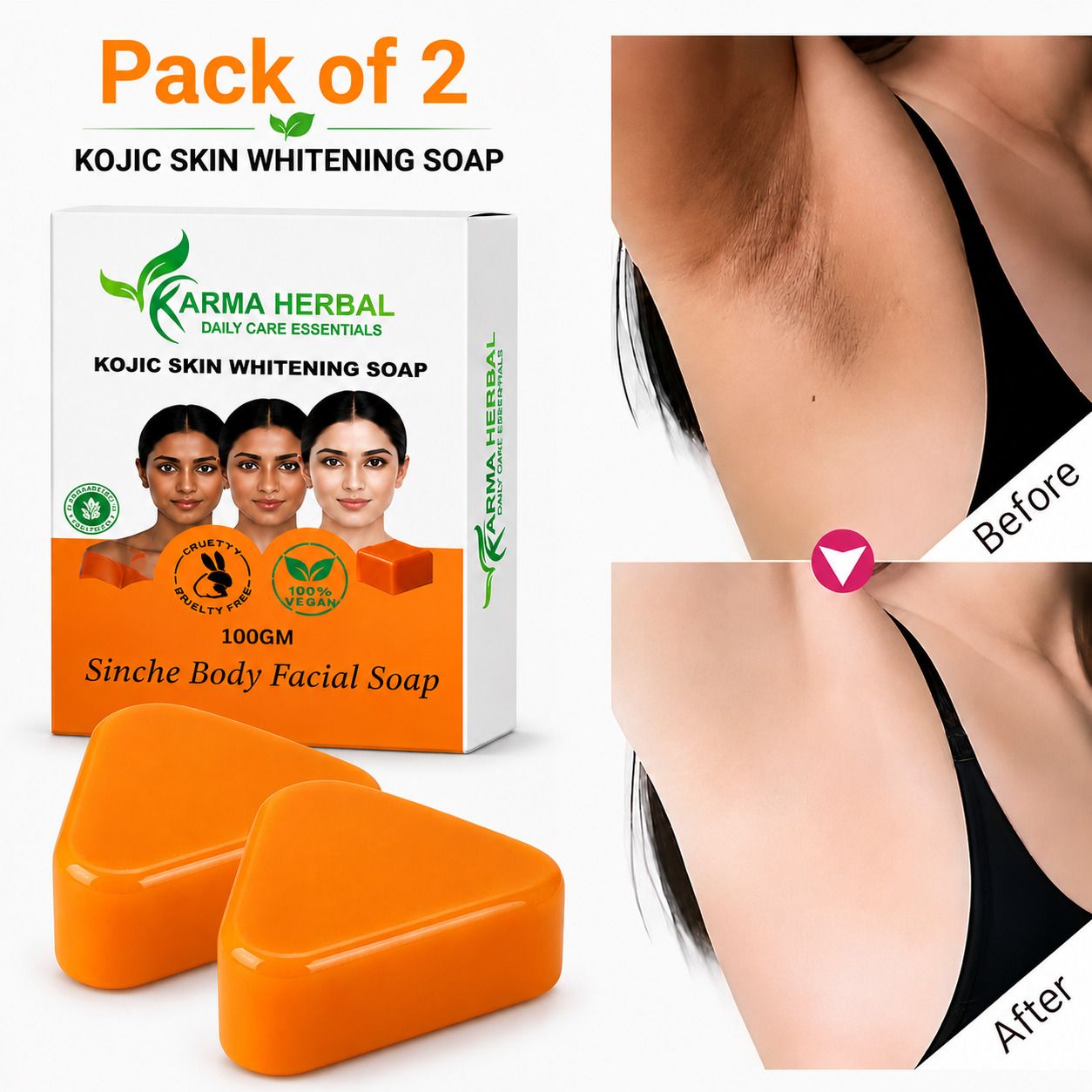 Kojic Skin Whitening Papaya Soap Pack of 2-image-20