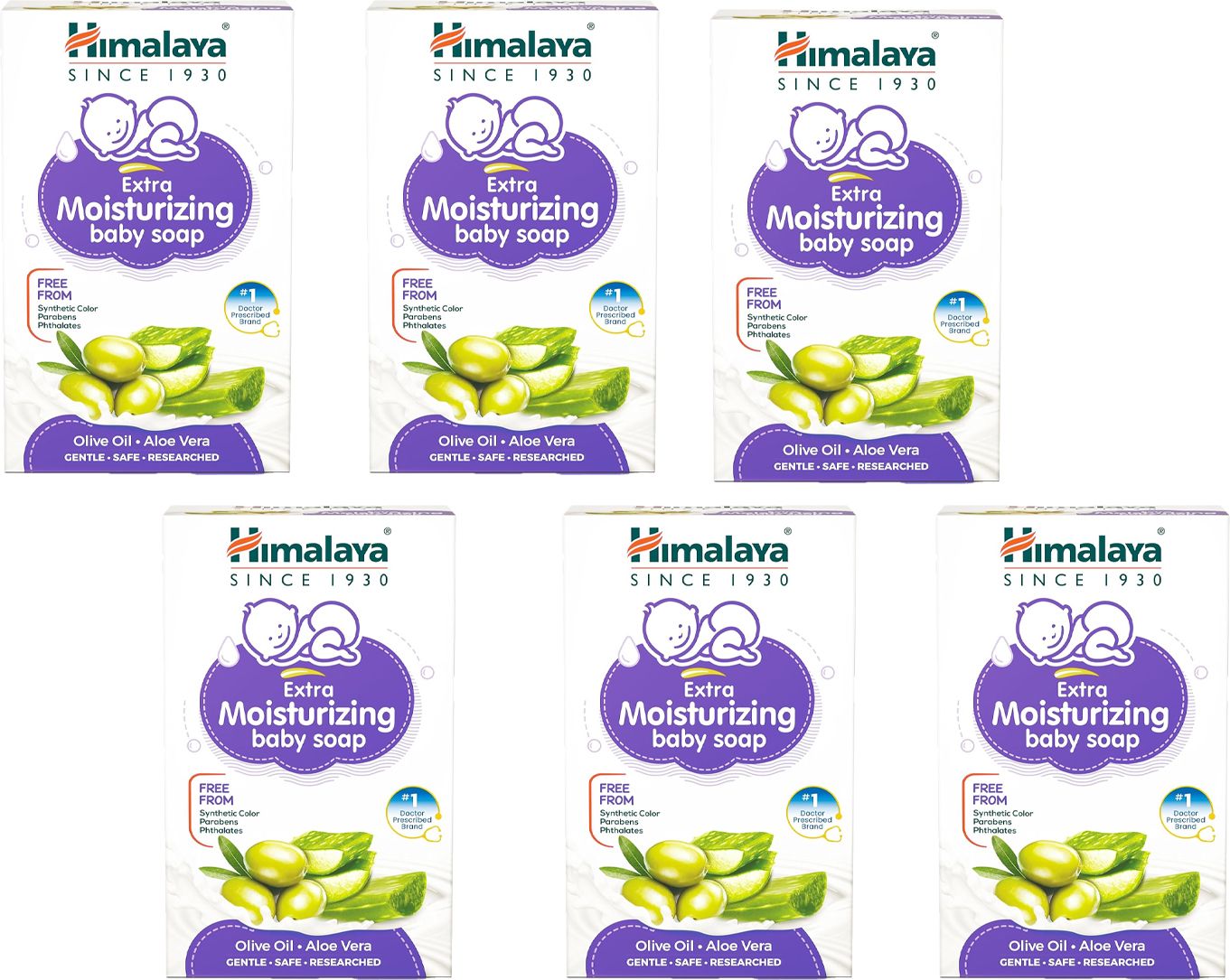 himalaya EXTRA MOISTURIZING BABY SOAP 75g ( Pack of 6)-picture-15