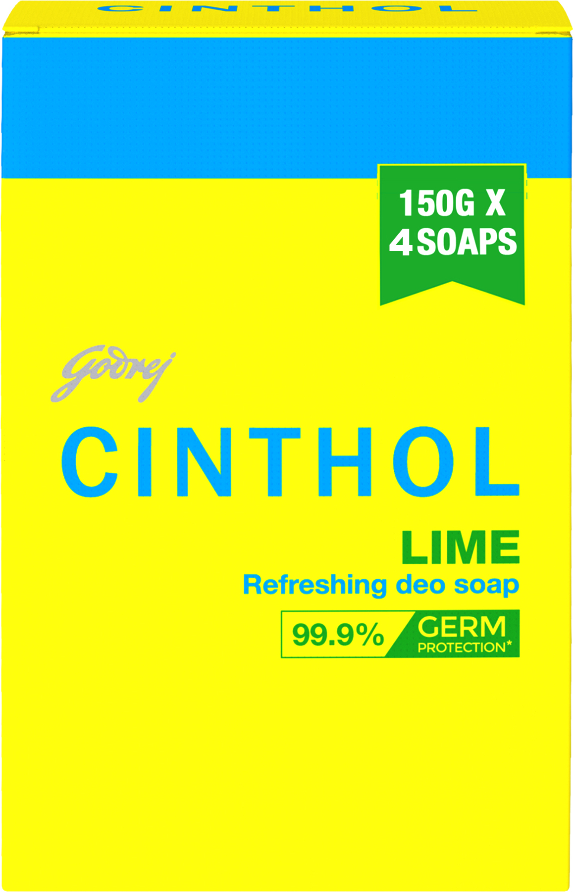 Cinthol Lime Soap 99.9% Germ Protection, Pack of 4