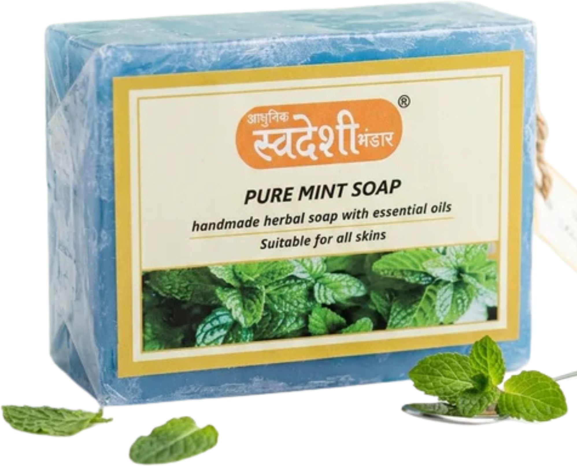 aadhunik swadeshi bhandar Adhunik Swadeshi Bhandar Pure Mint Soap Handmade Herbal Bath Bar-picture-43
