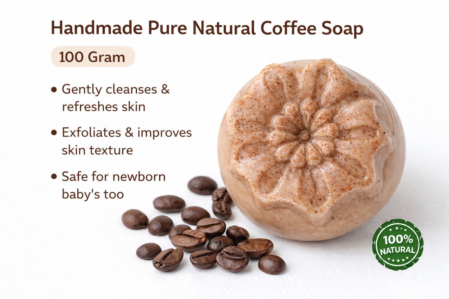 Harbel handmade caffee powder soap 100 gm-image-11