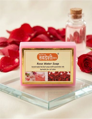 aadhunik swadeshi bhandar Rose Water Soap Handmade Herbal Bath Bar-picture-12