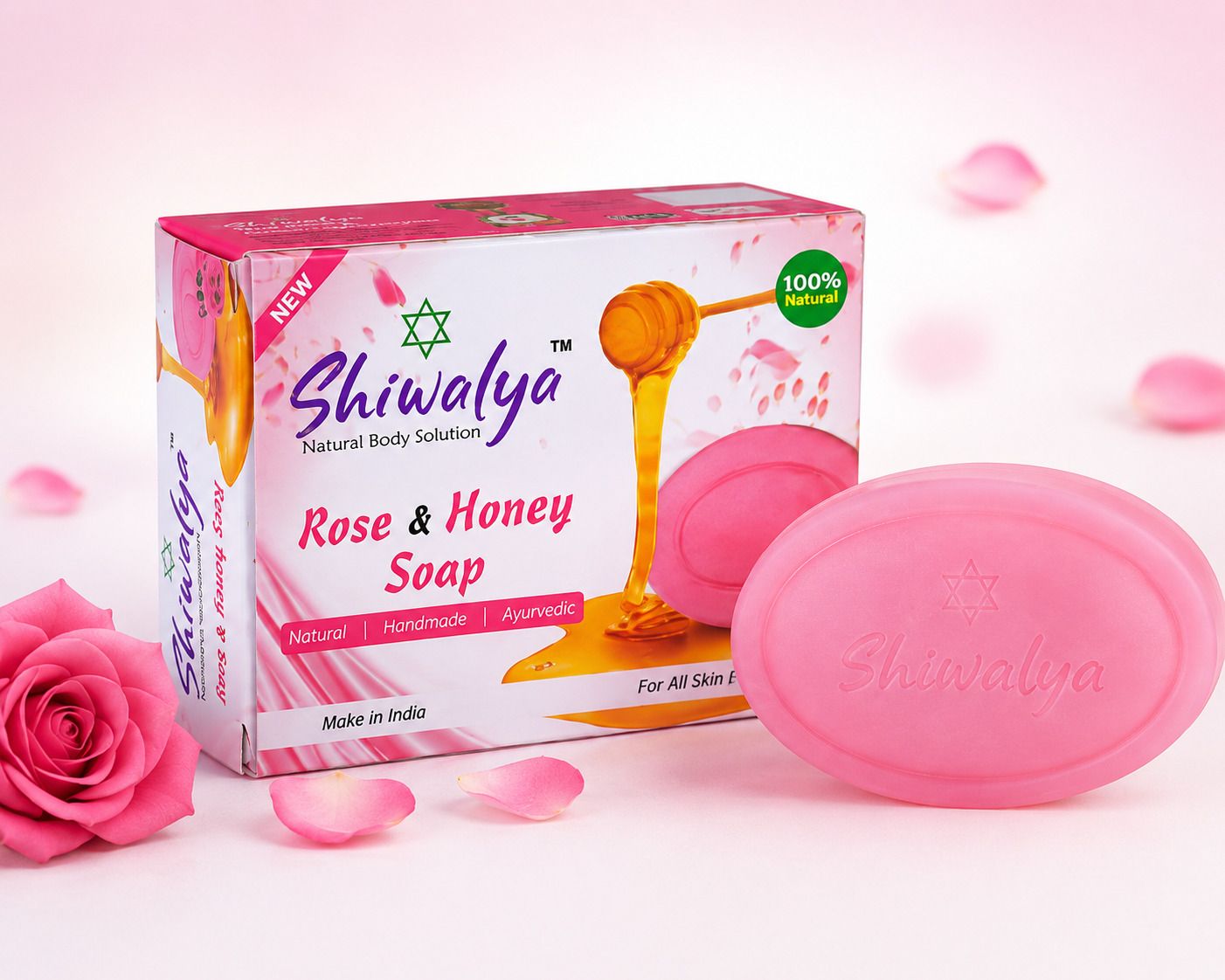Natural Handmade Rose Soap Basebar for All Skin Type (500 g)-image-46