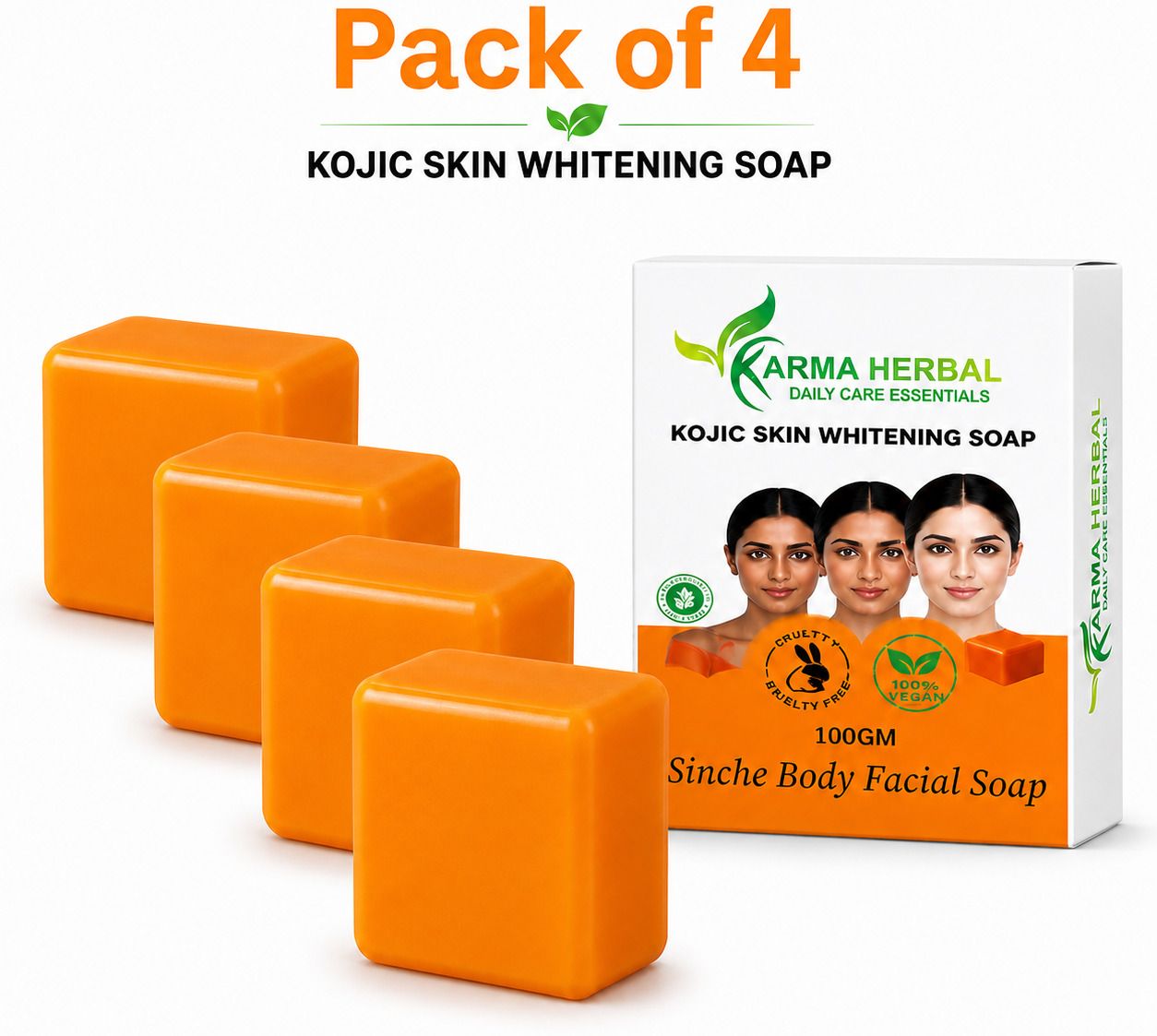 Kojic Skin Whitening Papaya Soap | Tan Removal, Dark Spot Reduction | Pack of 4-image-36