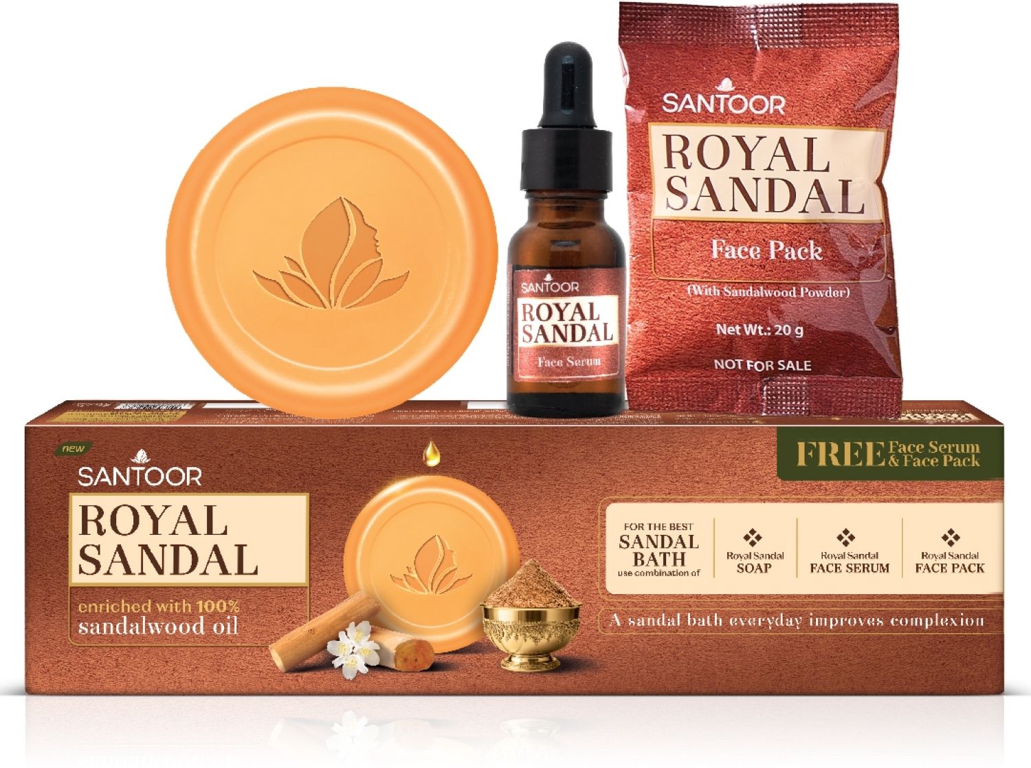 Royal Sandal Bathing Soap with Sandalwood Oil & Chamomile Oil for Sensitive Skin