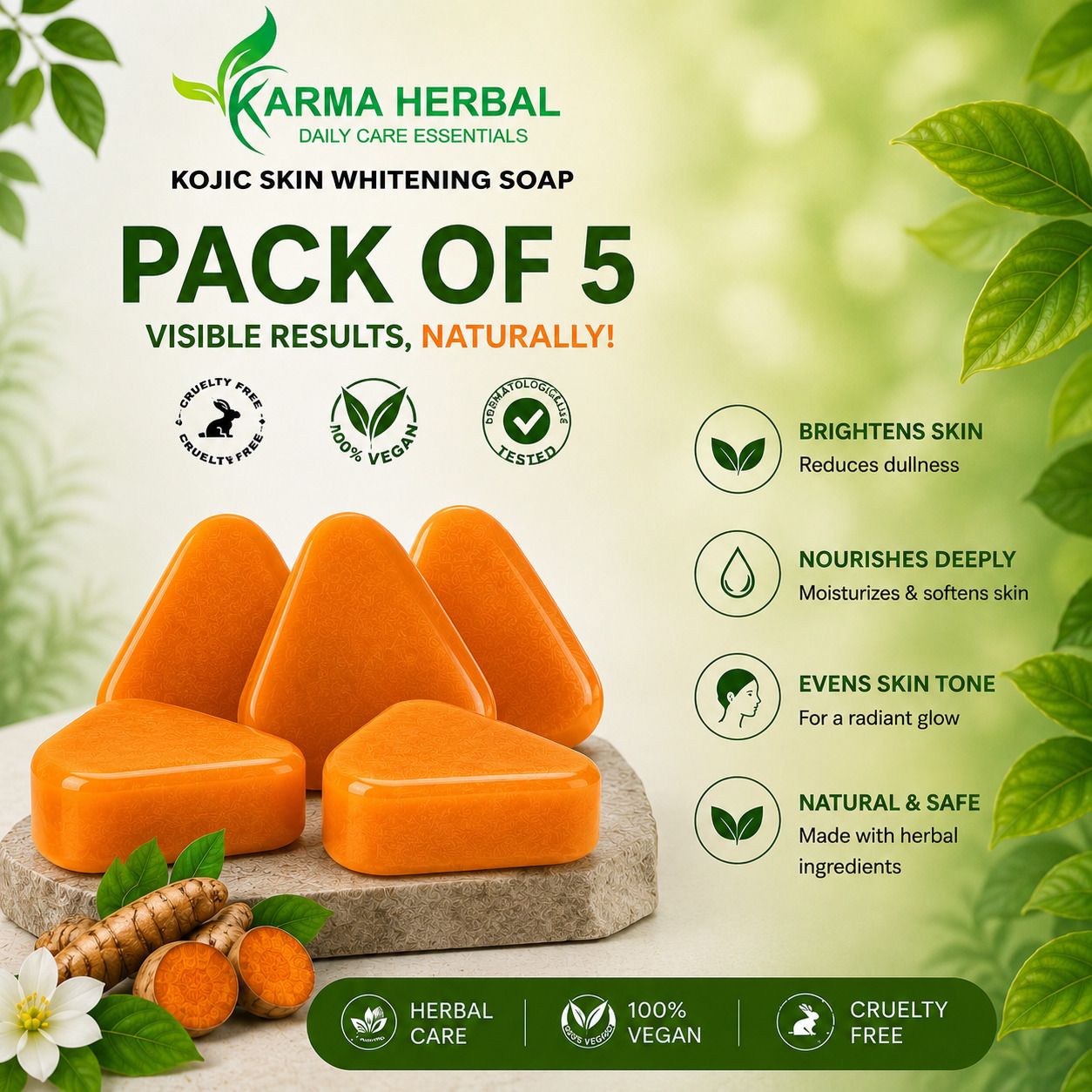 Kojic Skin Whitening Soap for Body & Face | Tan Removal | Pack of 5 | 500 gm-image-37