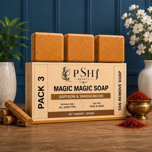 Saffron & Sandalwood Herbal Bath Soap for Face & Body (PACK OF 3)-image-47