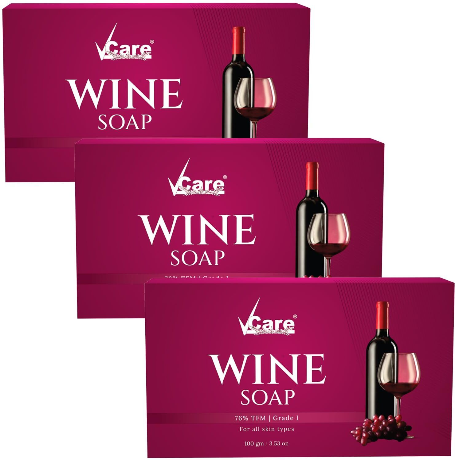 Red Wine Bathing Soap Bar for Men & Women 100g (Pack of 3) Pure & Gentle on Skin-image-17