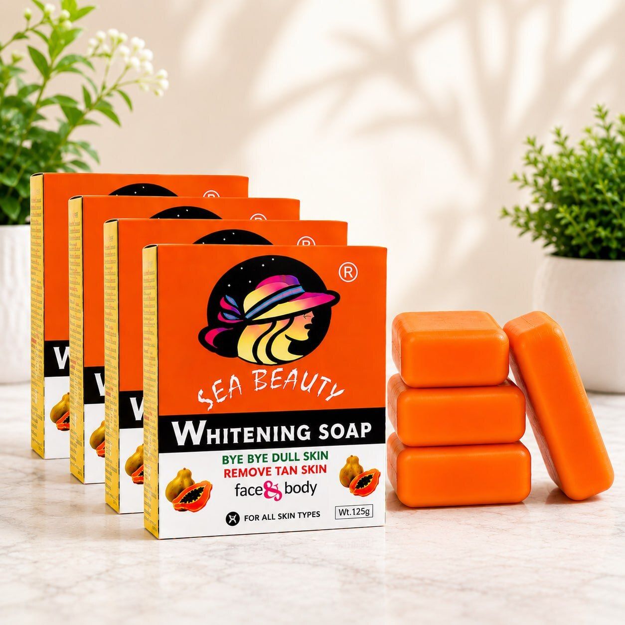 Papaya & Aloe Vera Soap Pack of 4-image-37
