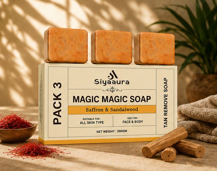 Magic Magic Saffron & Sandalwood Face & Body Bath Soap Pack of 3-image-34