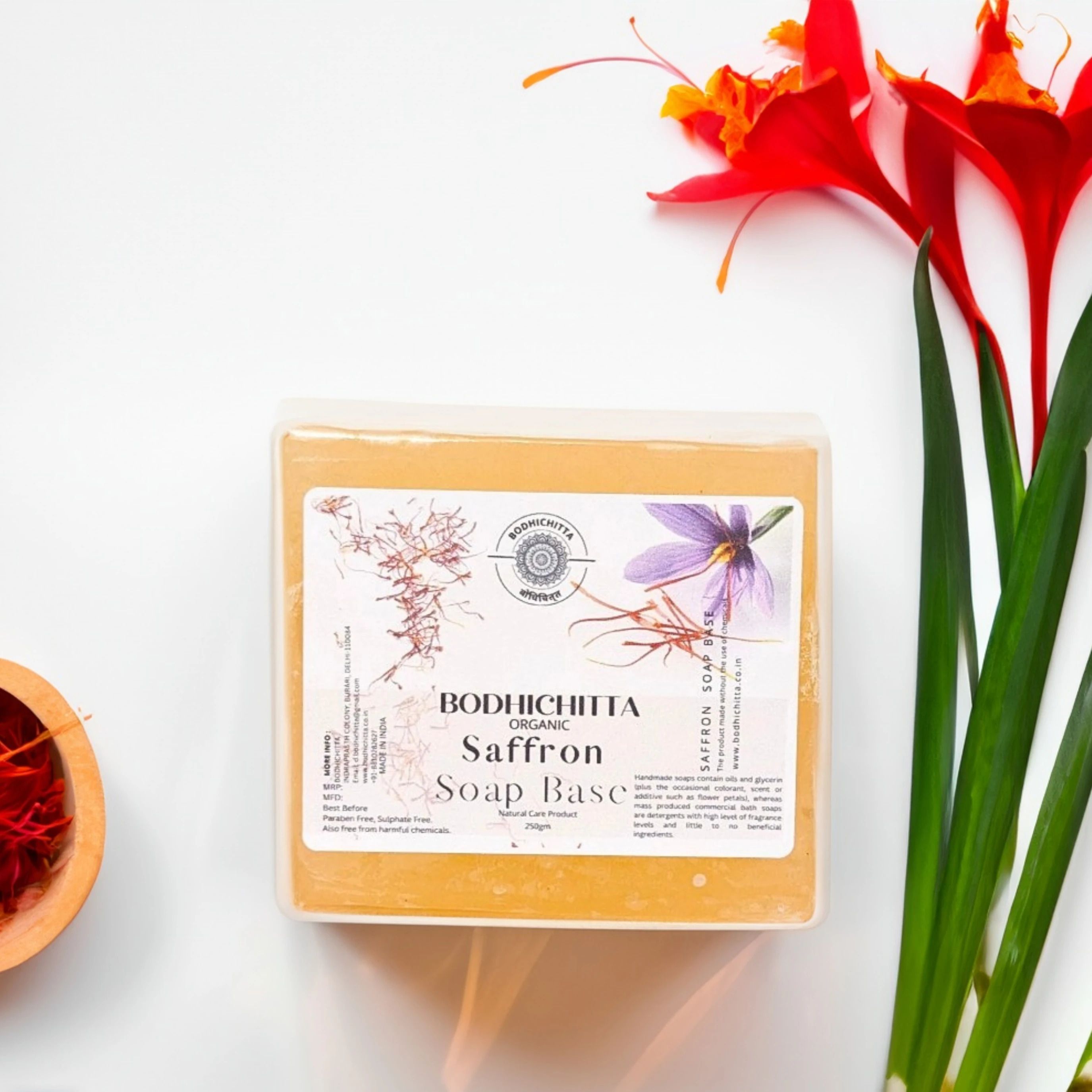 Saffron Glycerin Soap Base Melt & Pour 100% Pure & Natural 250g-image-1