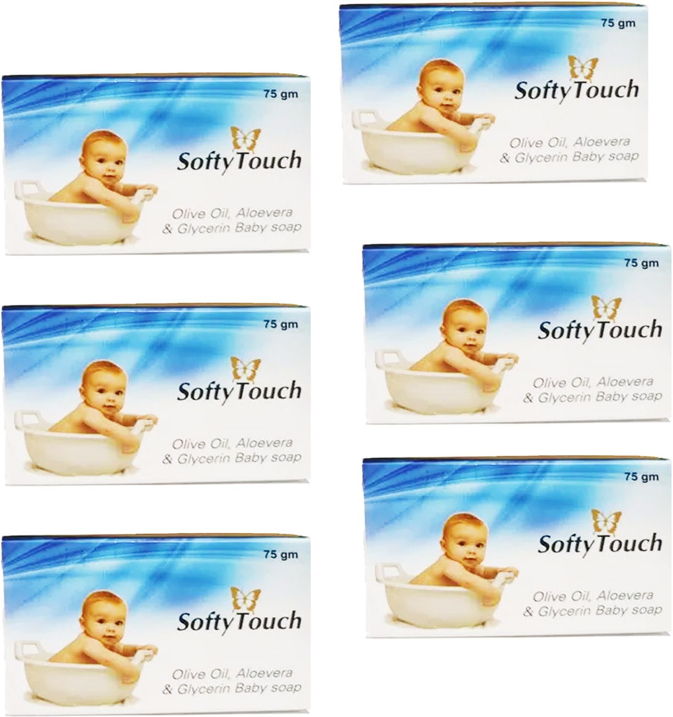cosmora SOFTY TOUCH SOAP FOR BABY GENTLE SMOOTH & HEALTHY SKIN PACK OF - 75g x 6-picture-12