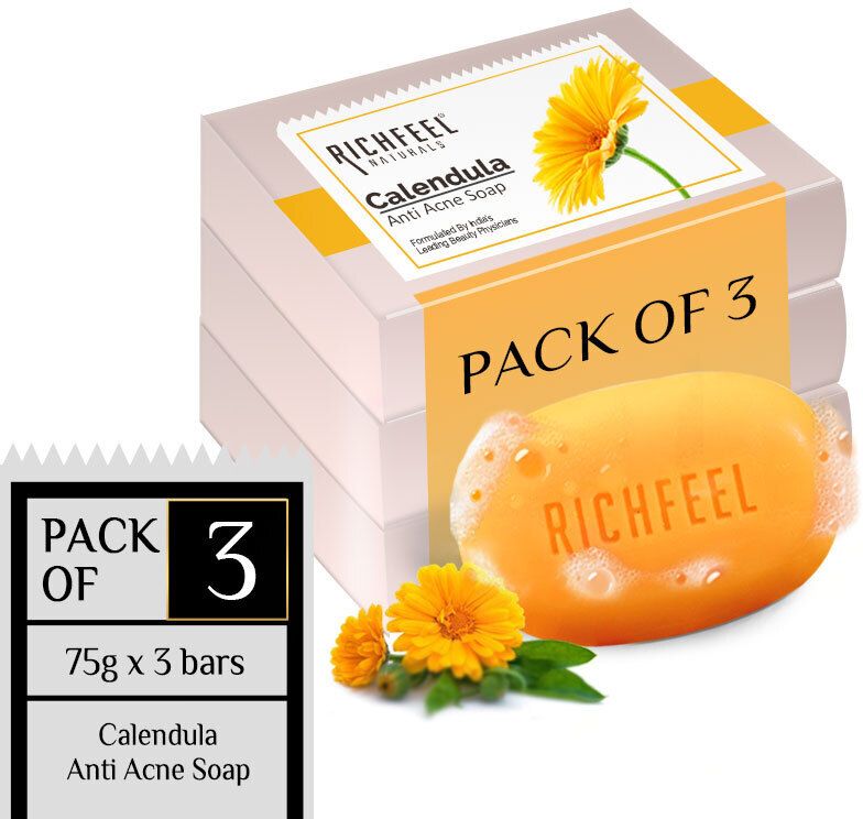 Anti-Acne Soap For Acne skin & Blemishes 75g-Pack of 3-image-26