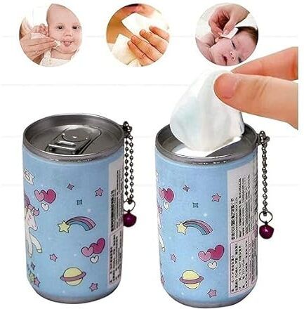 eclet Cute Tin Shape Mini Wet Wipes Tissue with 1 Pcs Paper Soap Tube Bottle-picture-17
