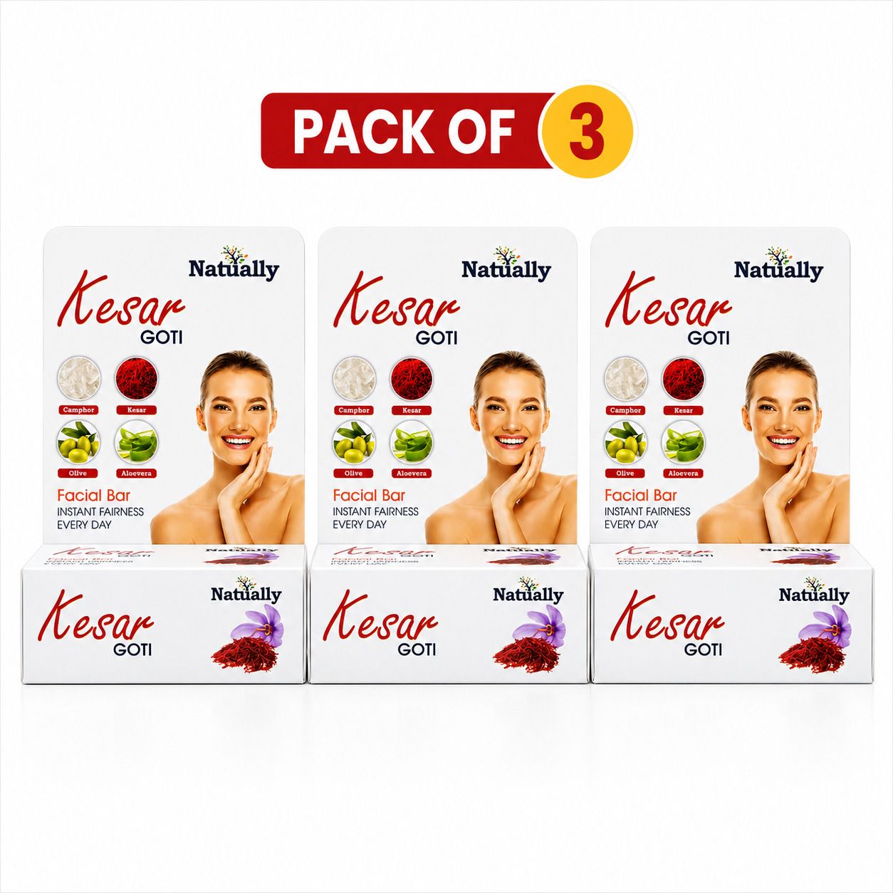 natually KesarGoti Facial Bar |Instant Fairness Everyday | Pack of 3-picture-5
