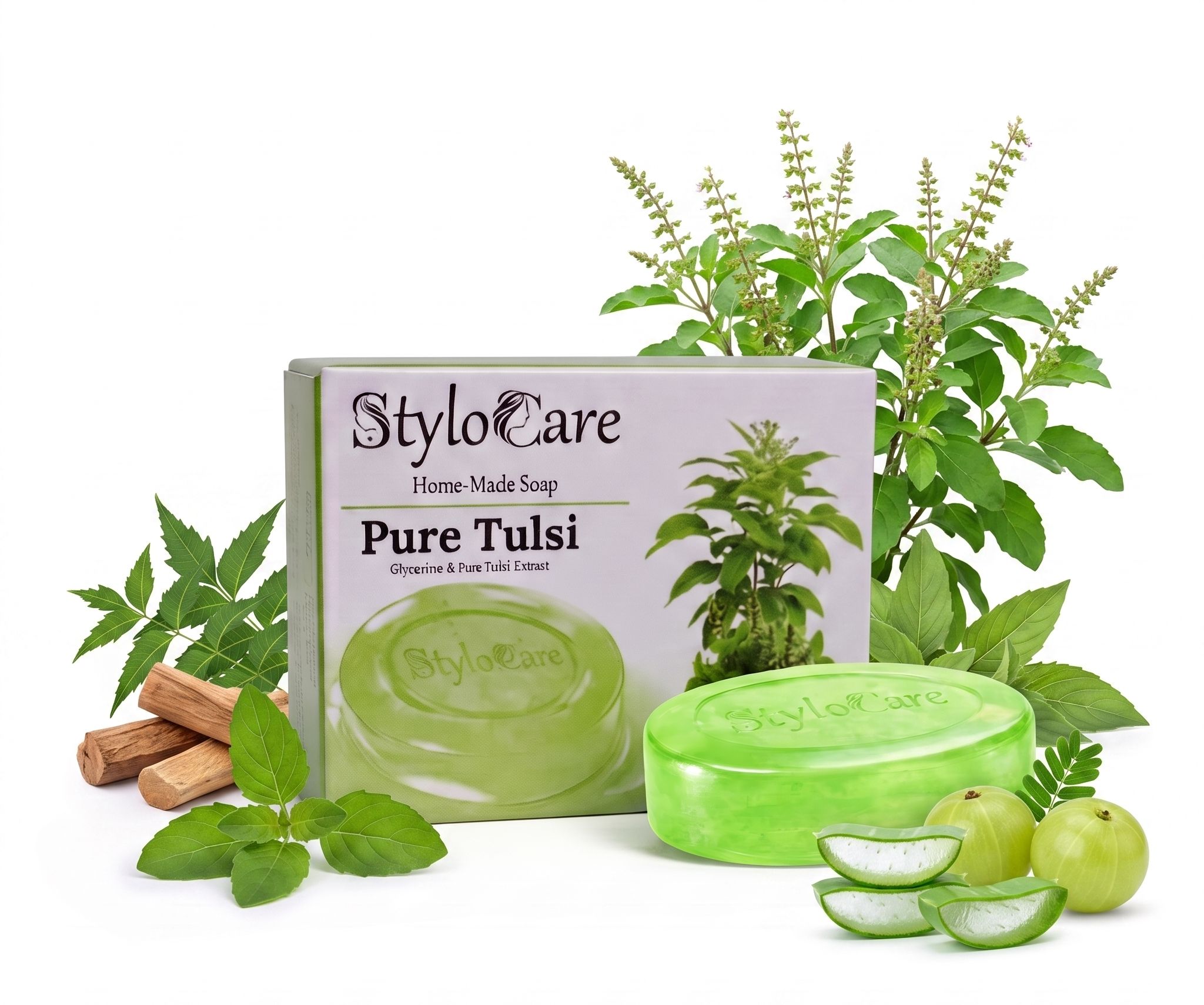 Pure Tulsi Soap with Glycerine & Tulsi Extract for Daily Bath-image-2