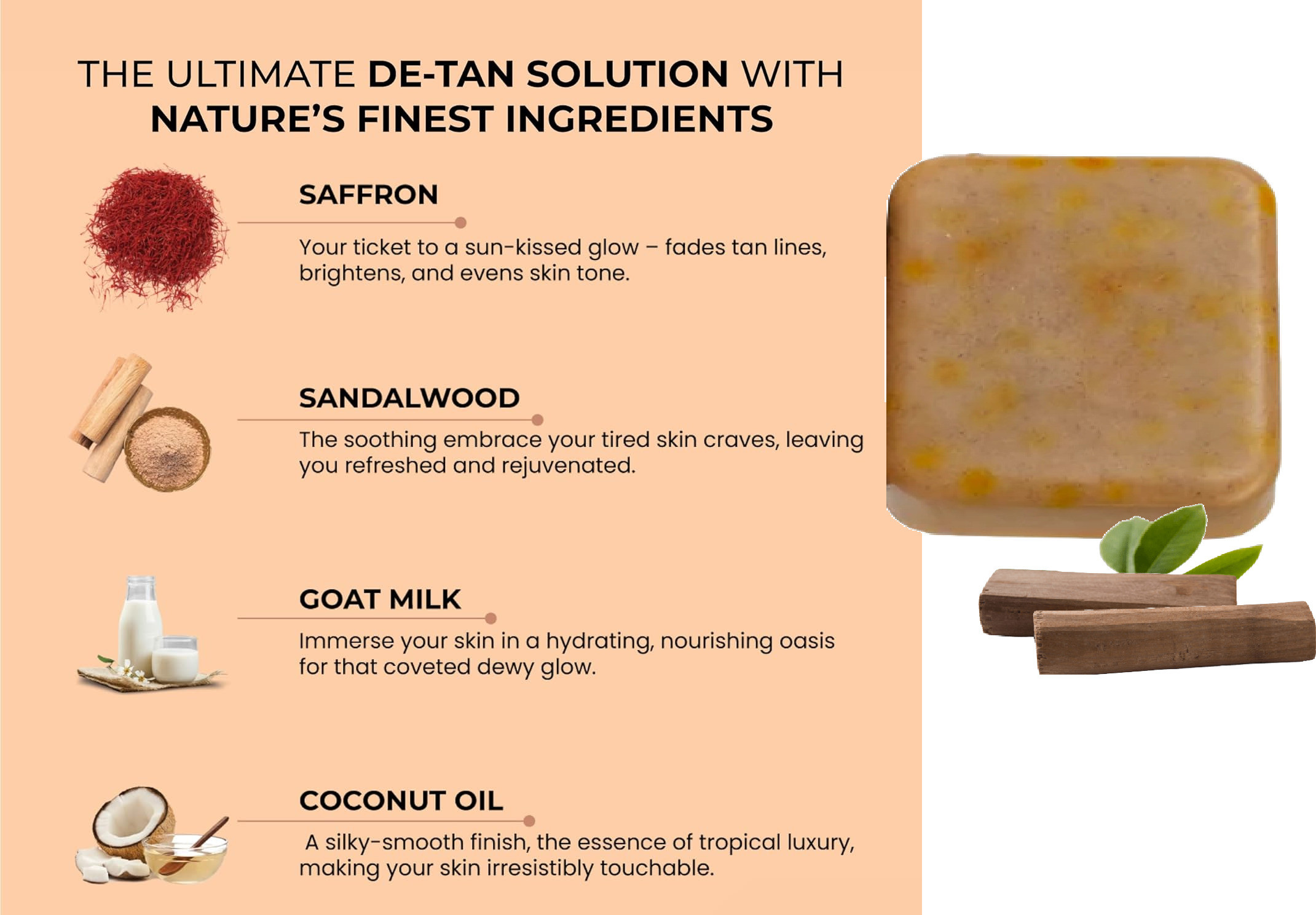 kaiasha Chandan & Kesar Bath Soap Handmade Soaps For Glowing image 1