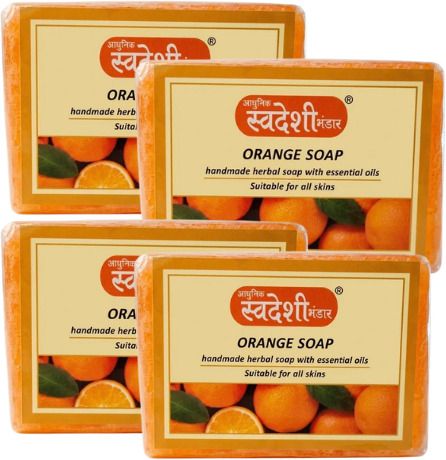 aadhunik swadeshi bhandar Orange Soap Handmade Herbal Bath Bar-picture-14