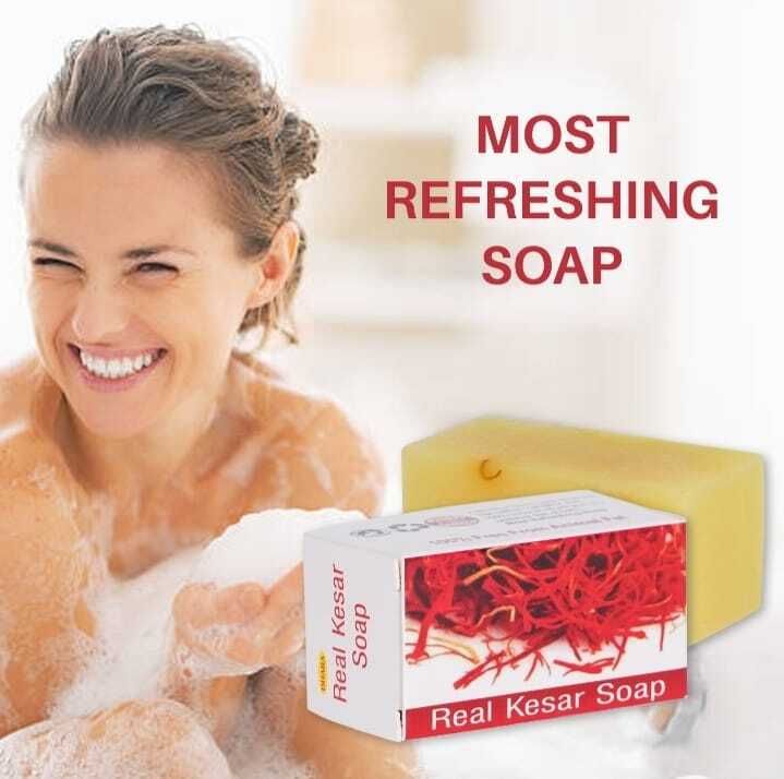 Hand made real kesar soap for fairness Pack Of 3 75g-image-42