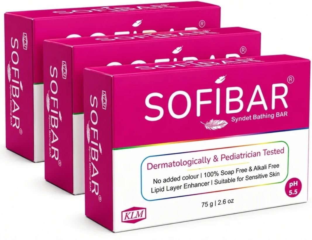 klm laboratories Sofibar Syndet Bathing Bar | pH 5.5 | Soap-Free | Sensitive Skin Care (3 x 75 g)-picture-19