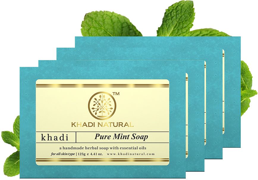 khadi natural Herbal Pure Mint Soap (Pack of 4)-picture-47