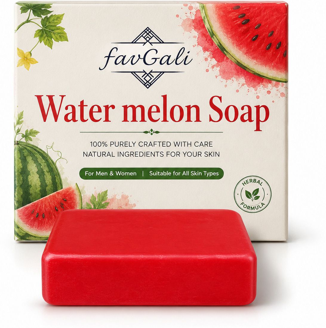 Handcrafted Water Melon Herbal Bathing Soap for Soft Glowing Skin-image-4
