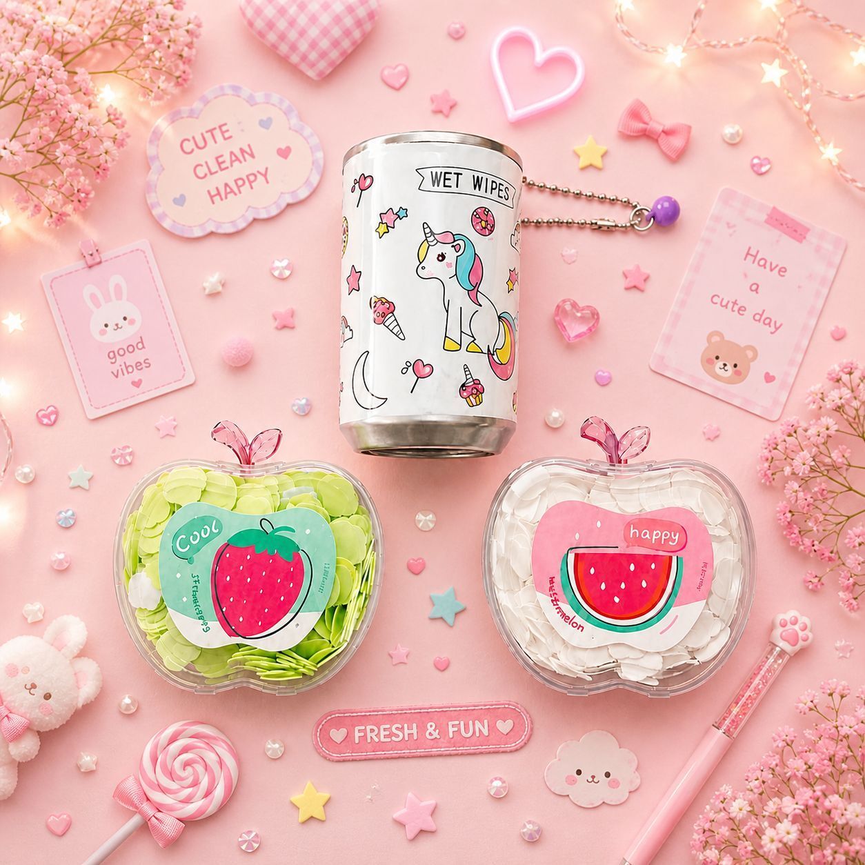 zenvy Kawaii Fruit Soap Petals Travel Combo-picture-0