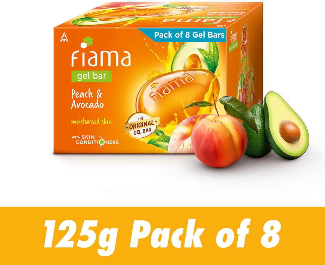 Gel Bar Soap Combo, Peach And Avocado, 125gx8, For Moisturized Skin-image-18